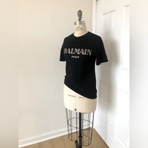 BALMAIN PARIS, Size XS, Ultimate Fashion Influencer TShirt, Black Mens Slim Cut